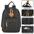 thumbnail image 4 of Madison & Dakota 13.5”L Mini Canvas Backpack for Everyday, School, Recreation, Commuting and Travel in Black, 4 of 7