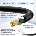 thumbnail image 4 of Costech 12 FT Extension Cord with Waterproof Switch, 1875W 15A 125V Grounded Outlets Plugs with Safety Cover, 4 of 7