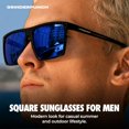 thumbnail image 2 of GRINDERPUNCH Polarized Sunglasses Men Women UV400 Protection Retro Square Sun Glasses Driving Golf Hiking Fishing Shades - Blue, 2 of 9