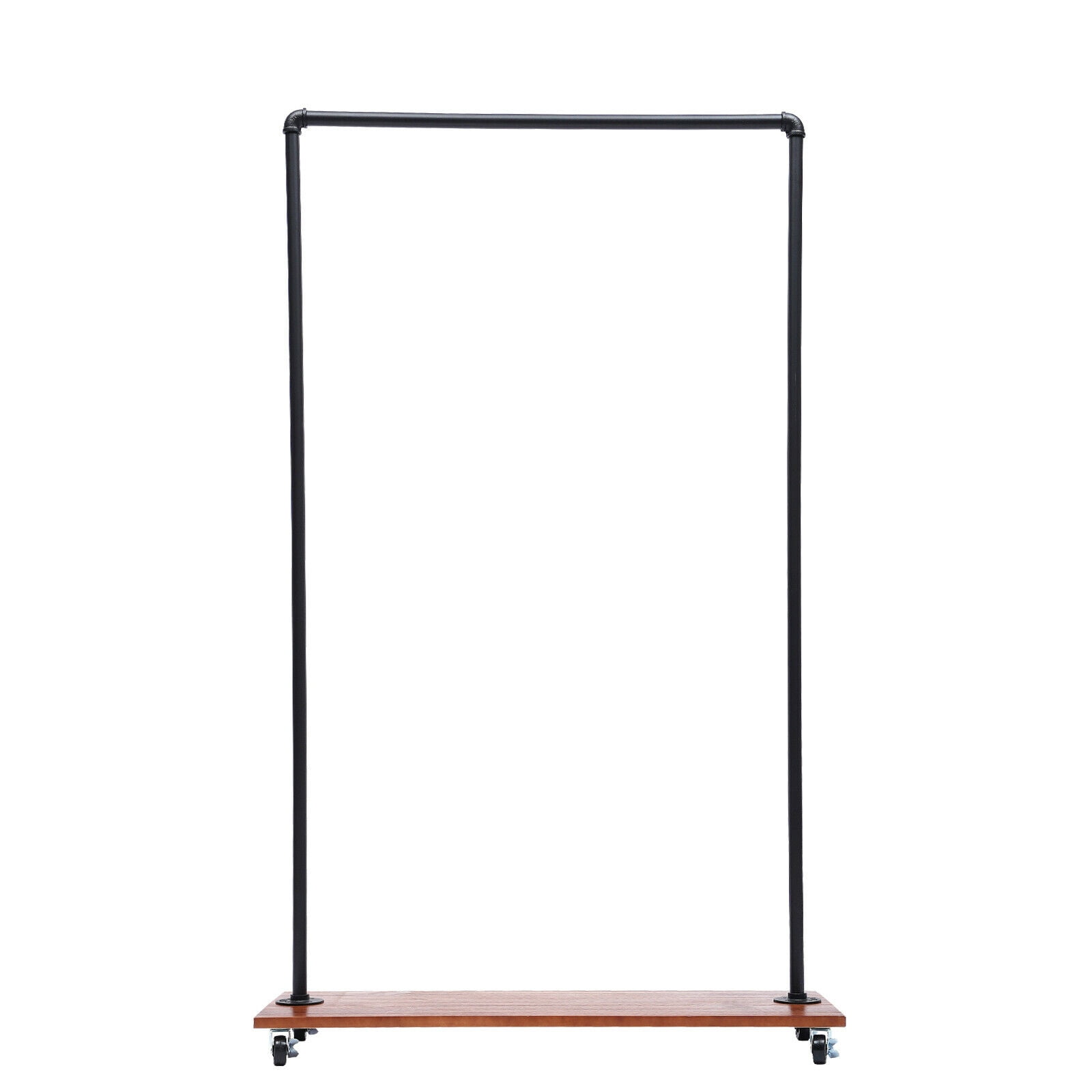 Oukaning Free standing Garment Rack Standing Clothes Rack with Rolling Wheels Clothing Shelf
