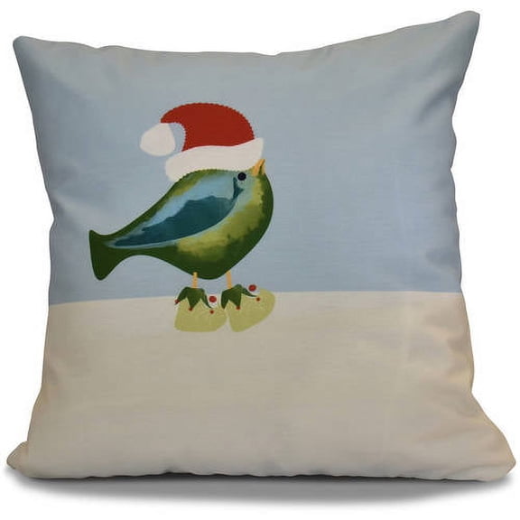 E By Design Merry Christmas Bird Decorative Pillow
