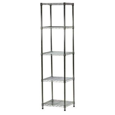 Shelving Inc. 21"d x 21"w x 64"h Chrome Wire Shelving with 5 Tier Shelves, Weight Capacity 800lbs Per Shelf