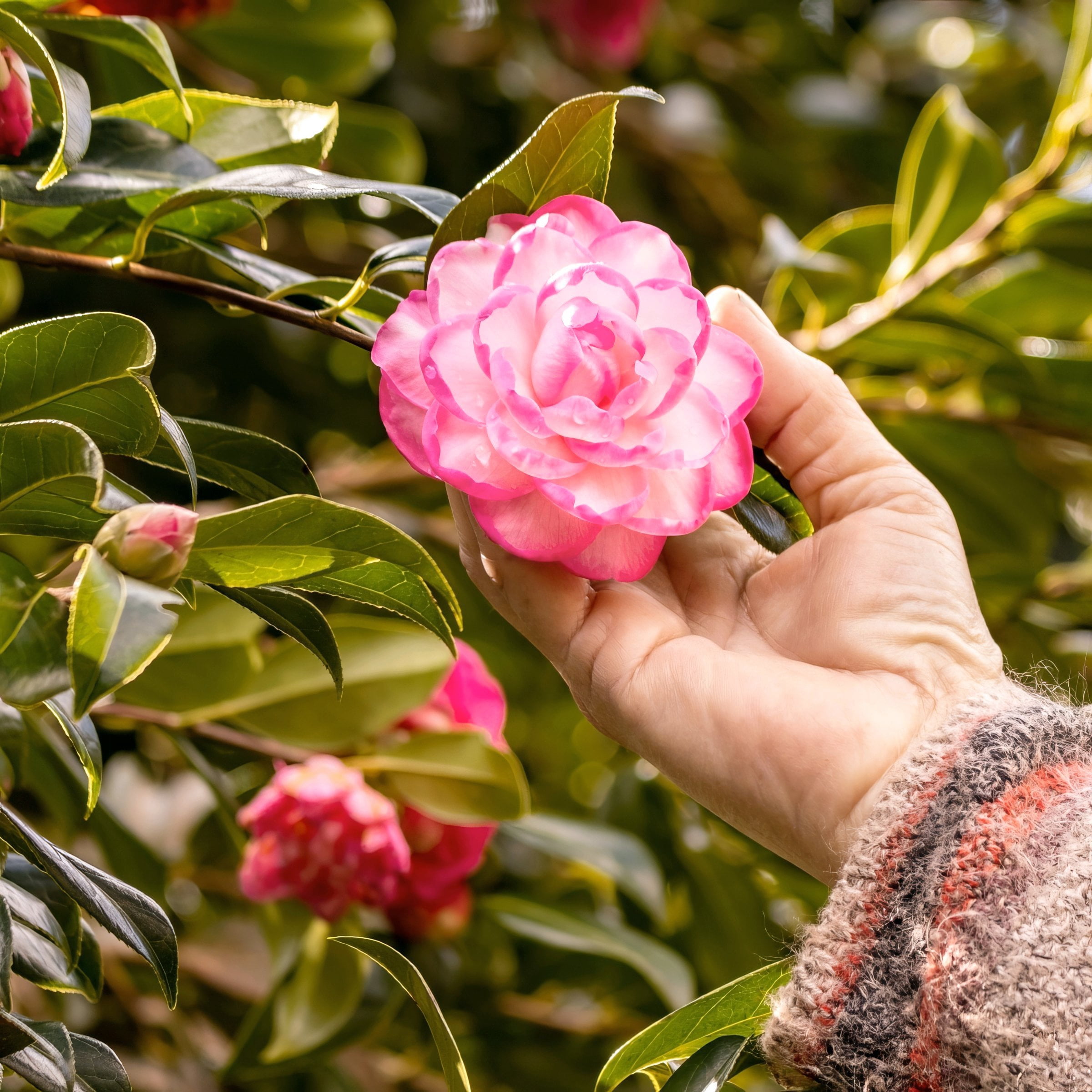 National Plant Network 1 gal. Camellia Sasanqua Moonshadow Shrub
