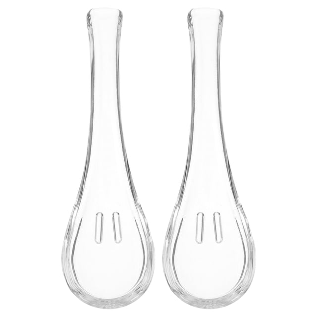 ColoMX Cuchara pequeña para sopa y cena, cuchara para postre, gachas, cuchara de cristal para cereales, 2 uds.