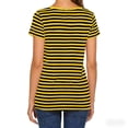 thumbnail image 4 of Edvintorg Summer Tops for Women Striped Loose Fit Crew Neck Short Sleeve Casual Shirts Women’S Clothing Yellow XXL, 4 of 6