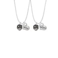 thumbnail image 2 of Delight Jewelry Silvertone Diagonal Banded Barrel with Lime Green Crystals Spinner Mother & Daughter Heart Necklaces (Set of 2), 19"+2", 2 of 4