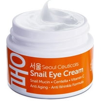 SeoulCeuticals Korean Snail Mucin Eye Cream - 97.5% Snail Filtrate K Beauty Anti Aging Under Eye Anti Wrinkle Eye Treatment Cream 0.5oz
