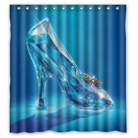 Ganma Cool Boys Cinderella Glass Slipper Crystal Shoe Design Anime Shower Curtain Polyester Fabric Bathroom Shower Curtain 66x72 inches