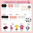 thumbnail image 6 of Soccer Birthday Cake Decorations for Girls - Glitter Pink Happy Birthday Cake Topper Football Theme Cupcake Toppers Ball Dessert Picks, Sports Theme Birthday Party Photo Props, 6 of 6