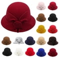 thumbnail image 7 of MEICHEN Women's Cloche Hat Fall Floral Round Top Fedora Hat Casual Fishing Basin Cap Graceful Winter Small Bowler Hat, 7 of 7