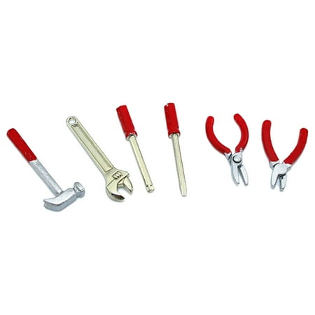 

Yoetaun 6Pieces Tools Hammer Wrench Screwdriver Scissors Toy 1:12 Accesory