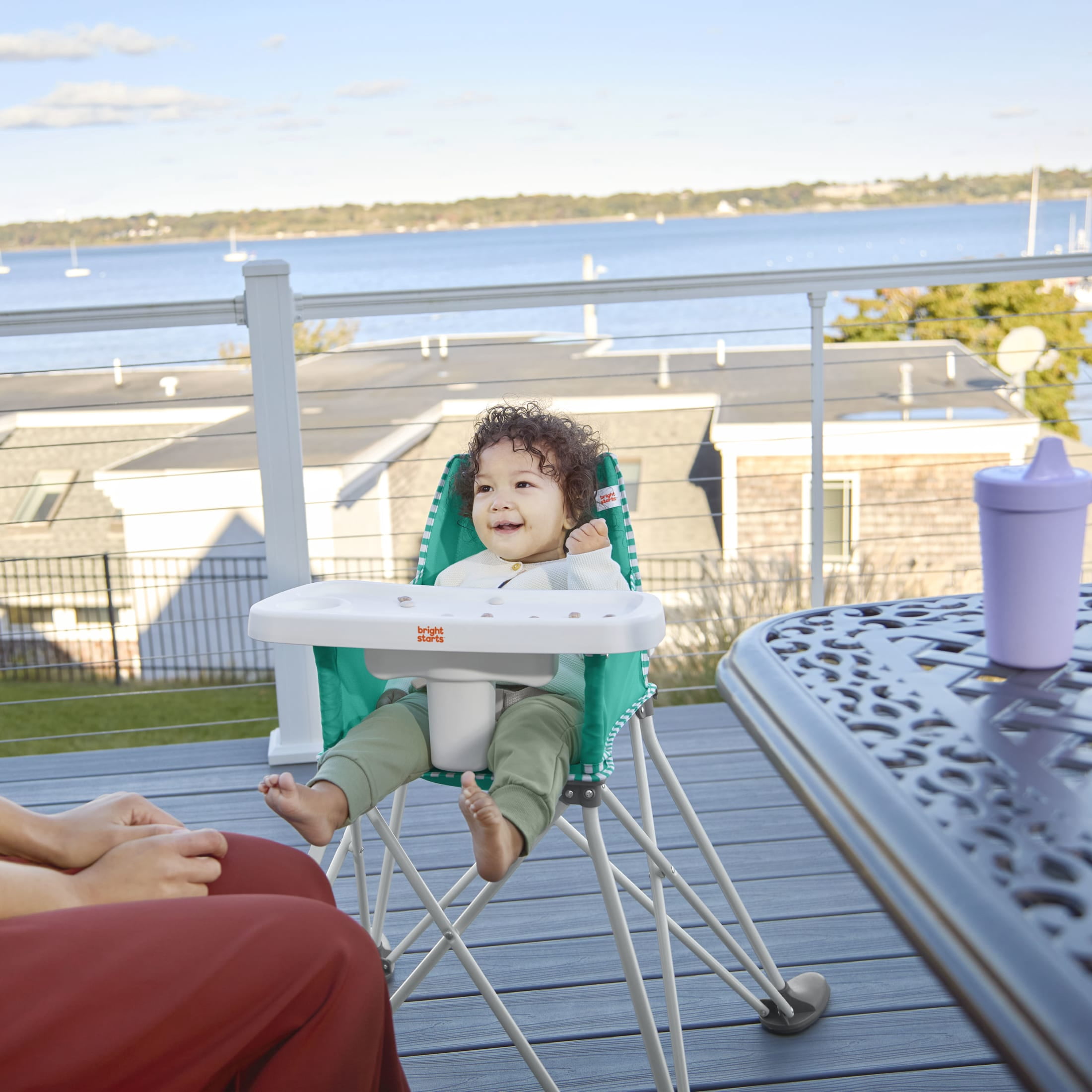 Bright Starts Pop 'N Dine Portable High Chair, Teal, Unisex, Infant