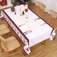 thumbnail image 7 of ZACOO 60"x120" Table Cover Christmas Deer Snowflake Pattern Waterproof Spillproof Rectangular Table Cloth Farmhouse Washable Wipeable Tablecloth, Beige, 7 of 7