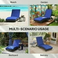 thumbnail image 6 of Spaco Outdoor PE Rattan Chaise Lounge Chair, Sun Lounger with Adjustable Backrest & 2 Wheels, Comfortable Patio Furniture for Garden, Poolside, Balcony, Dark Blue, 6 of 11