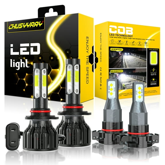 For 2014 2015 Jeep Cherokee 4X White 9012 LED Headlight   5202 Fog Light Bulbs