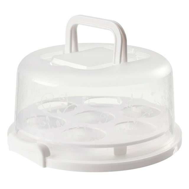 kjfeif Clearance Cake Container Plastic Cover Lid Cake Cupcake Holder Portable Round Two Sided Base for Cookies Fruit Etc for Pies Cookies Nuts Fruit etc - Suitable for 10 inch Cake Perfect Gifts