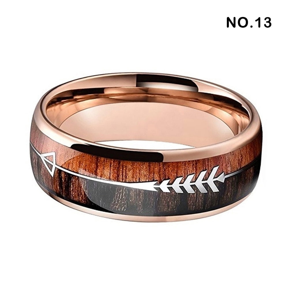 VONKY Stainless Steel Men Ring Portable Replacement Anti-rust Decorative  Anti-corrosive Stylish Glossy Wood Grain Boys Rings Size 13 - Walmart.ca