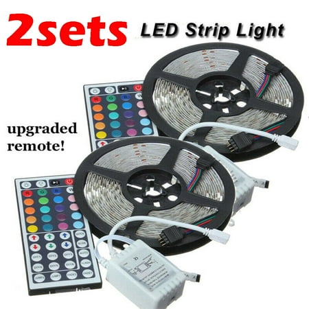 

HIBRO Non-Waterproof 5M 44 Remote Strip SMD 16.4ft DC 300 RGB 2Set LED 5050 Key Light LED light