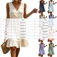 thumbnail image 3 of ASEIDFNSA Womens Cotton Midi Dress Sleeveless V Neck Tiered A Line Summer Sundress, 3 of 5