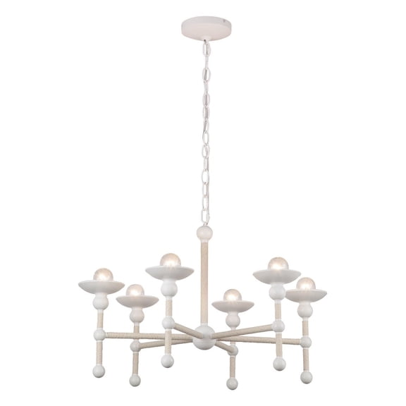 Alora Lighting CH343625MWCN Nadine 4 Light 25" Wide Chandelier - Matte White / Natural