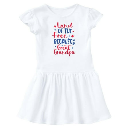 

Inktastic Memorial Day Land of The Free Because Of My Great Grandpa Gift Baby Girl Dress