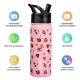 thumbnail image 2 of BJPKPK Insulated Water Bottle with Straw Lid, 18 oz Stainless Steel Metal Water Bottles, Reusable Leak Proof BPA Free Water Bottles, Cups, Thermos, Passionate-Pink, 2 of 6