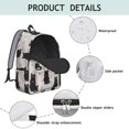 thumbnail image 4 of Black Cat and Paw Print Beige Pattern Backpack for School, Cute School Bag with Adjustable Shoulder Straps and Padded Back, 15.7"x11.8"x5.5", 4 of 5