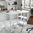 thumbnail image 6 of Martha Stewart Beckett Home Office Trestle Desk with Shelves in White Wood Grain, 6 of 14