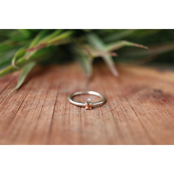 Padparadasha Sapphire Ring, 925 Sterling Silver Ring, Natural Sapphire Ring, Orange Stone Charm Ring, Women Ring, Personalized Gift For Her,
