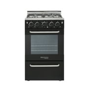 Unique Prestige 20" 1.6 cu/ft Freestanding Gas Range with Convection Oven and Sealed Burners in Black