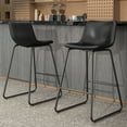 thumbnail image 5 of GIKPAL Bar Stools 26" Faux Leather Counter Height Barstools with Back Set of 2, Modern Counter Stools with Metal Legs and Footrest, Armless Chairs with Back for Kitchen Living Room Pub, Black, 5 of 7