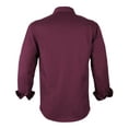 thumbnail image 2 of Coevals Club Men's Western Cowboy Long Sleeve Pearl Snap Casual Soild Work Shirts (Burgundy #7 XXL), 2 of 3