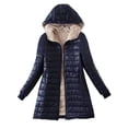 thumbnail image 1 of Gibobby Chamarra larga mujer invierno, chamarra larga para mujer, ligera, plegable, resistente al agua, con capucha(Marina,G), 1 of 5