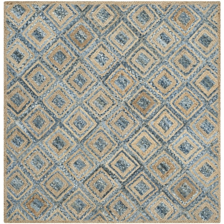 4’ X 6’ Beige And Blue Boho Chic Area Rug 4’ X 6’ Beige And Blue Boho Chic Area Rug