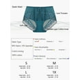 thumbnail image 5 of Unique Bargains Women's Plus Size Lace Trim High Rise Solid Brief Stretchy Underwear Blue 1X, 5 of 6