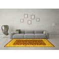 thumbnail image 3 of Ahgly Company Machine Washable Indoor Round Oriental Yellow Industrial Area Rugs, 3' Round, 3 of 4