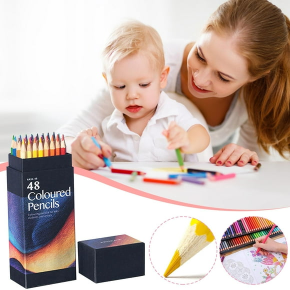 48 Colors Pencil Set Oily Colored Painting Pens Oil-based Colored Pencil Painting Colored Pencil