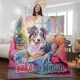 thumbnail image 2 of Watercolor Hello Winter Australian Shepherd Chill Christmas Welcome Quilt Blanket Aussie Dog Lover Gifts Cozy Comforter Throw Blanket - 00016, 2 of 5