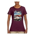 thumbnail image 2 of Wild Bobby Mustang Untamed American Spirit Ford Cars and Trucks Women Graphic Tee, Maroon, Small, 2 of 6