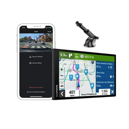 Garmin DriveSmart 76 GPS Navigator (7-Inch) Bundle with Knox Gear GPS Suction Cup Mount with Lightweight Design, Adjustable Height, and Pivoting Arm (Black)