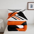 thumbnail image 4 of YST Orange Black Grey Down Comforter Twin Abstract Geometric Triangle Stripe Comforter Set Black White Gray Marble Bedding Set For Kids Adults Men,Modern Simple Line Bed Set 1 Pillow Case, 4 of 5
