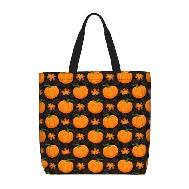 Easygdp Orange Pumpkin And Autumn Maple Bolsa Tote para Mujer, Bolso de Hombro para Trabajo, Playa, Viajes, Compras y Supermercado
