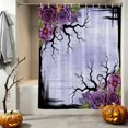 thumbnail image 2 of Shower Curtains for Bathroom-36"x72",Halloween Purple Rose Flower Waterproof Bath Curtain Grommet Shower Curtain Set with Hooks, 2 of 9