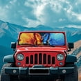 thumbnail image 4 of Psesaysky Fire&Ice Butterfly Windshield Sun Shade for Car Off-road Vehicle Auto SUV Truck Foldable Front Window Sunshade Sun Visor Protector Block UV Rays Reflect Heat, 52.95" x 16.14", 4 of 7
