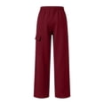 thumbnail image 7 of Homenesgenics Big and Tall Cargo Pants Men 2026 Casual Pockets Elastic Waist Sweatpants Work Trousers Wine XXXL, 7 of 7