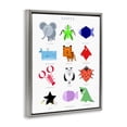 thumbnail image 3 of Stupell Industries Creative Animal Shapes Chart Gray Framed Floater Canvas Wall Art design by Carla Daly, 31 x 25, 3 of 9
