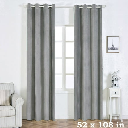 Balsacircle 52 X 108 Inch Soft Velvet Curtains Drapes Panels With
