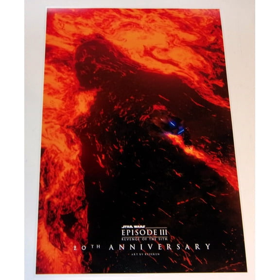 Star Wars III Revenge of the Sith 20th Anniversary "Lava & Fire" Poster 19"x 13"