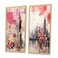 thumbnail image 3 of Designart "Vintage New York with Empire State Building III" City New York Framed Wall Art Set Of 2 - Traditional Pink Framed Wall Art Set Of 2, 3 of 6