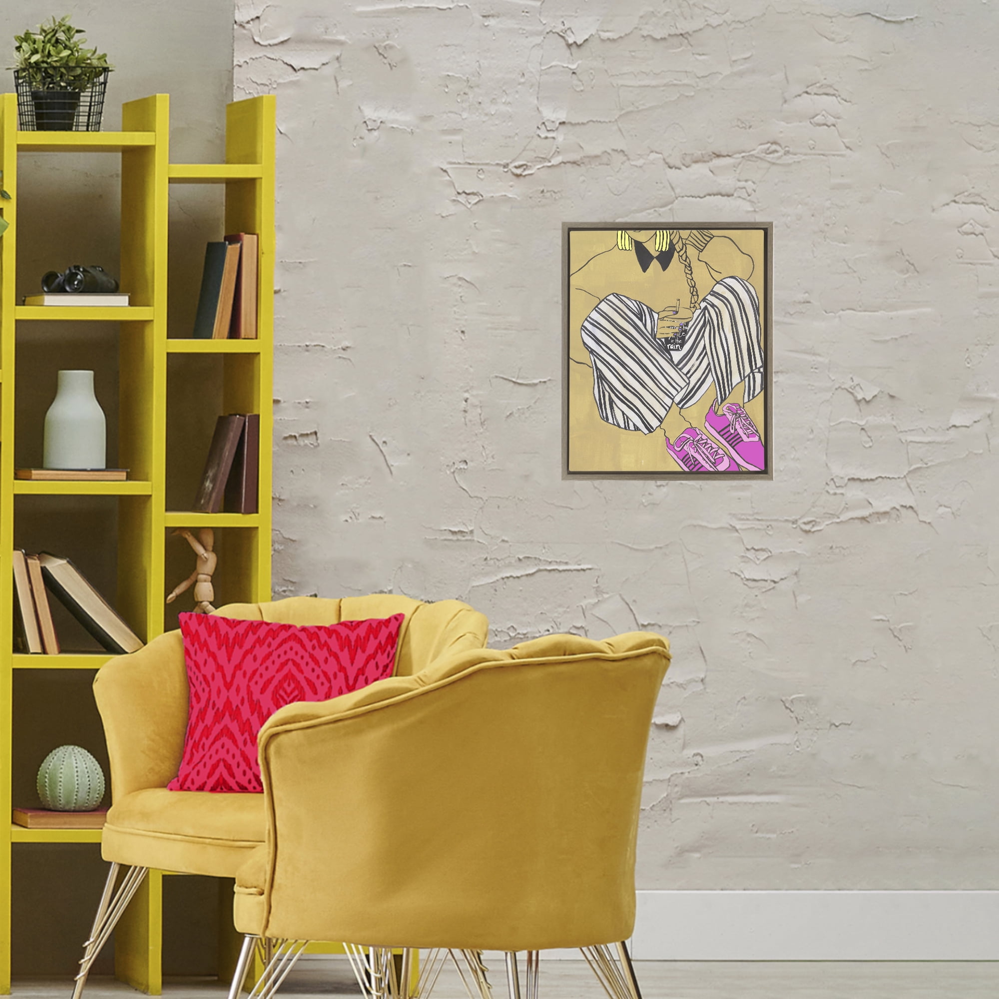Stupell Industries Crimson Thread Fashionista Brown Framed Floater Canvas Wall Art, design by Melissa Wang